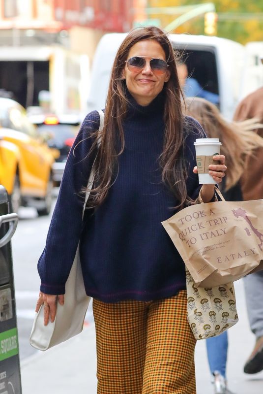 KATIE HOLMES Out for Coffee in New York 10/27/2024