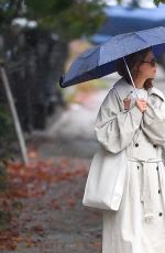 KATIE HOLMES Out on a Rainy Day in New York 09/29/2024