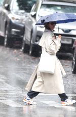 KATIE HOLMES Out on a Rainy Day in New York 09/29/2024