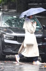 KATIE HOLMES Out on a Rainy Day in New York 09/29/2024