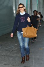 KATIE HOLMES Wears a Harris Walz 2024 Sweater Out in New York 10/30/2024