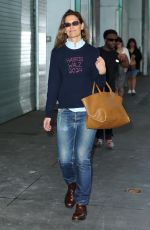 KATIE HOLMES Wears a Harris Walz 2024 Sweater Out in New York 10/30/2024