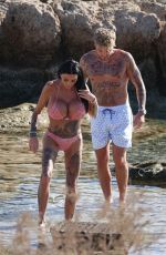 KATIE PRICE and JJ Slater at a Beach in Cyprus 10/05/2024