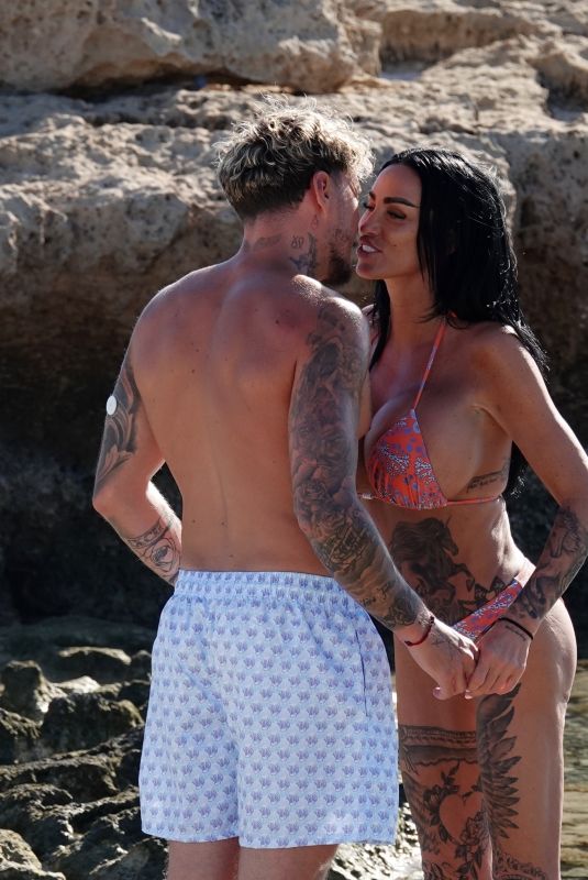 KATIE PRICE and JJ Slater at a Beach in Cyprus 10/05/2024