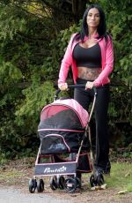 KATIE PRICE Walking Her New Sphynx Cats in a Pink Pram in London 10/22/2024