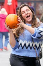KELLY BROOK Leaves Heart Radio with a Pumpkin in London 10/31/2024