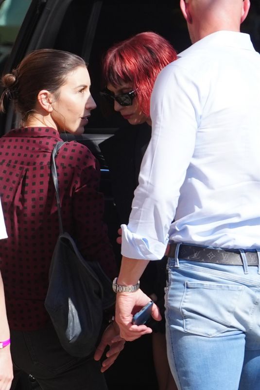 LADY GAGA Arrives at Jimmy Kimmel Live in Hollywood 10/01/2024