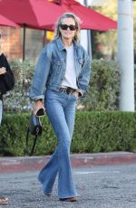 LAETICIA HALLYDAY in Double Denim Out with a Friend in Beverly Hills 10/21/2024