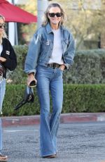 LAETICIA HALLYDAY in Double Denim Out with a Friend in Beverly Hills 10/21/2024