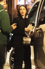 LILY COLLINS Leaves Soho House in London 10/12/2024