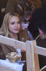 LINDSAY LOHAN on a Lunch Date with Her Husband Bader Shammas in Paris 10/01/2024