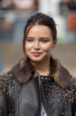 MALLORY WANECQUE Arrives at Miu Miu Fashion Show at Paris Fashion Week 10/01/2024