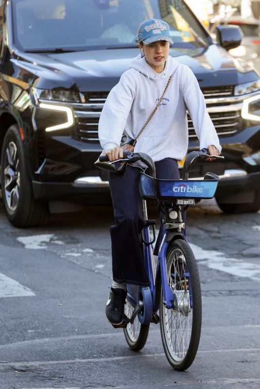 MARGARET QUALLEY Out on a Bike Ride in New York 10/26/2024