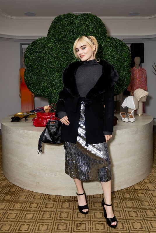 MEG DONNELLY at Maje Previews SS25 Collection at Chateau Marmont in Los Angeles 10/17/2024