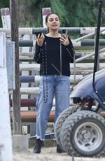 MILA KUNIS at a Horseback Riding in Los Angeles 10/27/2024