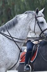 MILA KUNIS at a Horseback Riding in Los Angeles 10/27/2024