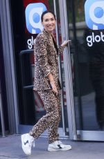 MYLEENE KLASS Arrives at Smooth Radio in Animal Print Trouser Suit in London 10/17/2024