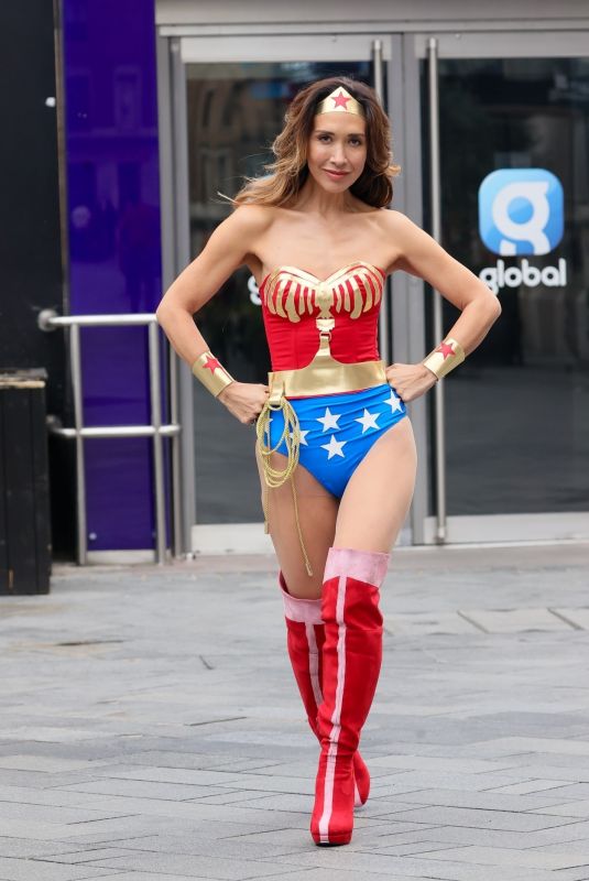 MYLEENE KLASS Leaves Smooth Radio Dressed as Wonder Woman in London 10/31/2024