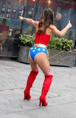 MYLEENE KLASS Leaves Smooth Radio Dressed as Wonder Woman in London 10/31/2024