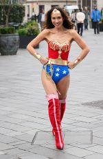 MYLEENE KLASS Leaves Smooth Radio Dressed as Wonder Woman in London 10/31/2024