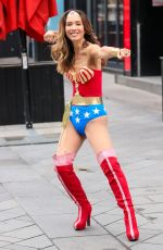 MYLEENE KLASS Leaves Smooth Radio Dressed as Wonder Woman in London 10/31/2024
