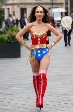 MYLEENE KLASS Leaves Smooth Radio Dressed as Wonder Woman in London 10/31/2024