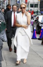 PAMELA ANDERSON Arrives at Late Show with Stephen Colbert in New York 10/14/2024