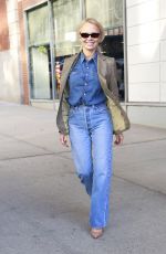 PAMELA ANDERSON in Double Denim Out in New York 10/15/2024