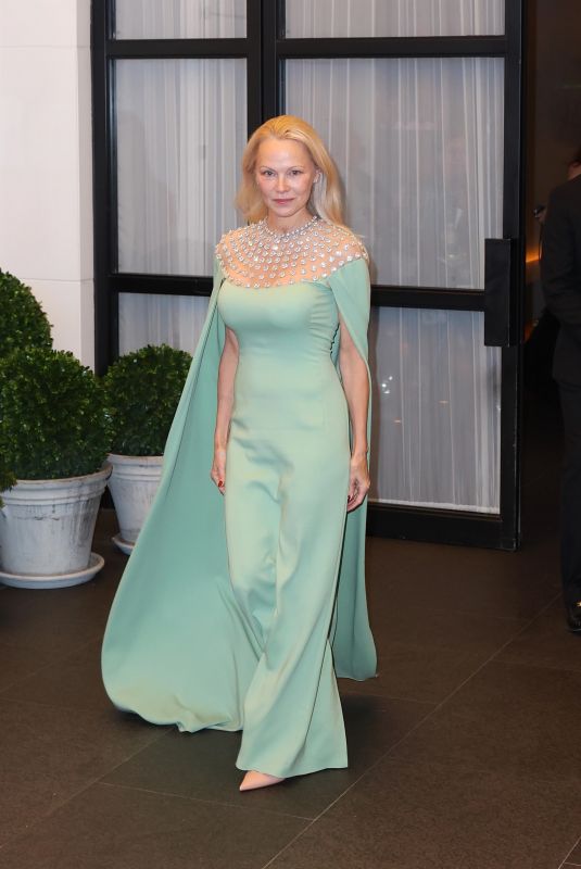 PAMELA ANDERSON Leaves Glamour Women of the Year in New York 10/08/2024