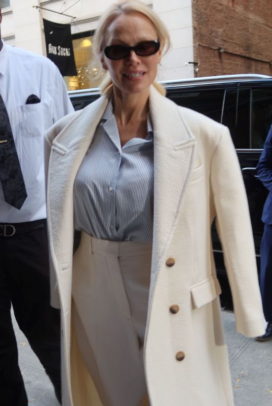 PAMELA ANDERSON Out at Union Square in New York 10/15/2024