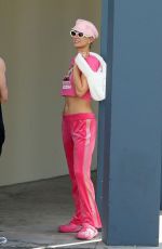 PARIS HILTON All in Pink Giving an Interview After Her Show in Los Angeles 10/24/2024