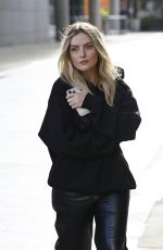 PERRIE EDWARDS Out Flashing Her Engagement Ring in Manchester 10/08/2024