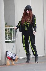 PHOEBE PRICE in a Skeleton Sweatsuit Heading to CVS Pharmacy in Los Angeles 10/28/2024