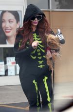 PHOEBE PRICE in a Skeleton Sweatsuit Heading to CVS Pharmacy in Los Angeles 10/28/2024
