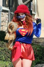 PHOEBE PRICE in a Supergirl Halloween Costume Out in Los Angeles 10/30/2024