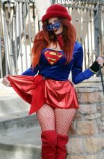 PHOEBE PRICE in a Supergirl Halloween Costume Out in Los Angeles 10/30/2024