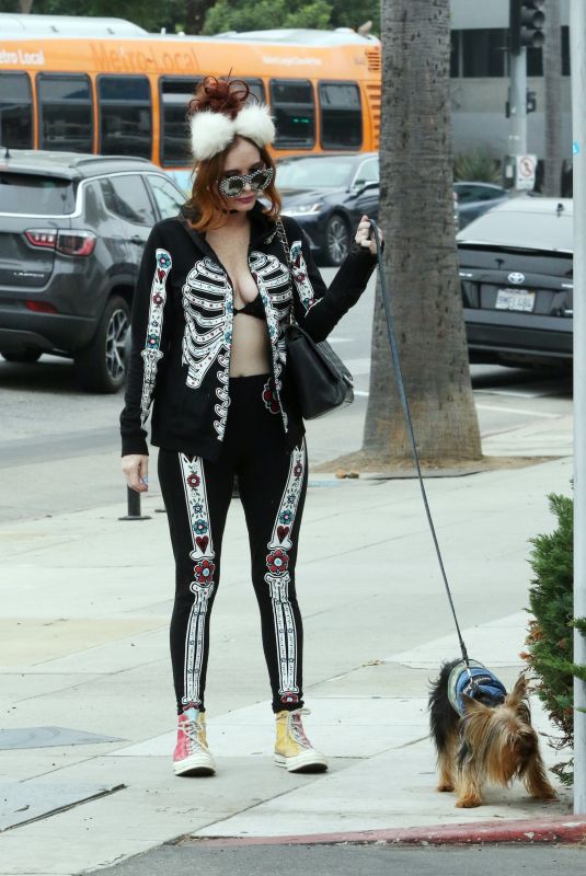 PHOEBE PRICE Out with Her Dog in Los Angeles 10/15/2024