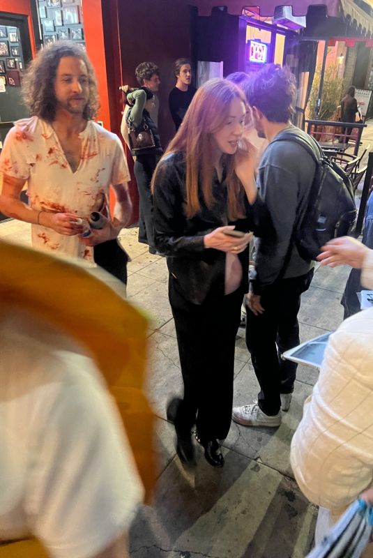 Pregnant KAREN GILLAN Leaves a Hollywood Comedy Club with Her Husband 10/18/2024