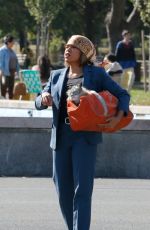 REHINA KING on the Set of Caught Stealing in New York 10/14/2024