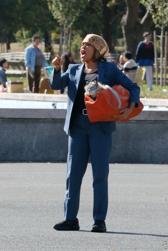 REHINA KING on the Set of Caught Stealing in New York 10/14/2024