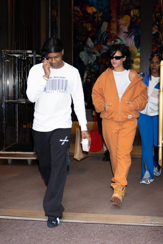 RIHANNA and A$AP Rocky Leaves Their Hotel in New York 10/09/2024