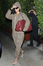 RIHANNA in a Leopard-print Jumpsuit Leaves Giorgio Baldi in Santa Monica 10/30/2024