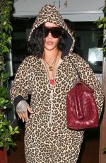 RIHANNA in a Leopard-print Jumpsuit Leaves Giorgio Baldi in Santa Monica 10/30/2024