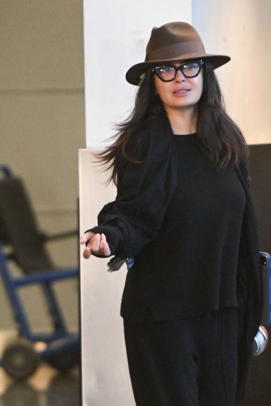 SALMA HAYEK Arrives at JFK Airport in New York 10/28/2024