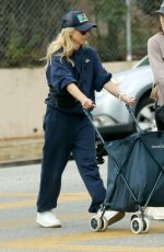 SARAH MICHELLE GELLAR Runs Errands with a Cart in Tow in Los Angeles 10/29/2024