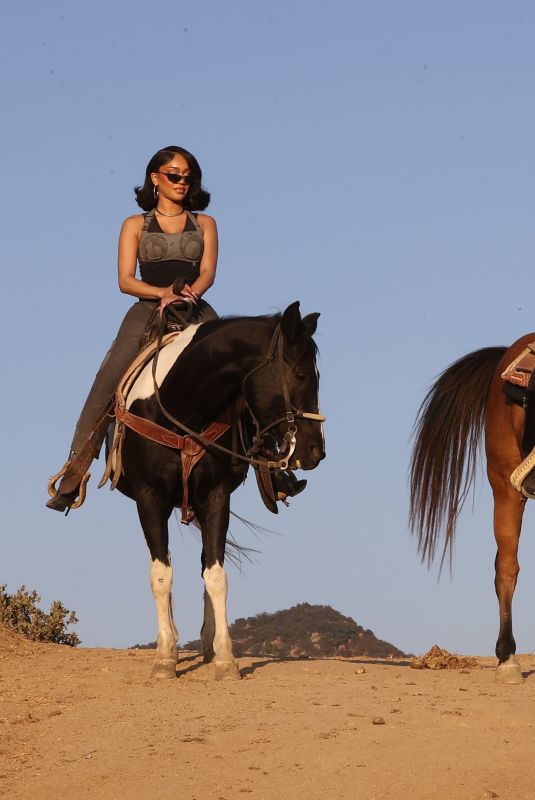 SAWEETIE and SHYGIRL at Horseback Riding at Sunset Ranch on Hollywood Hills 10/15/2024
