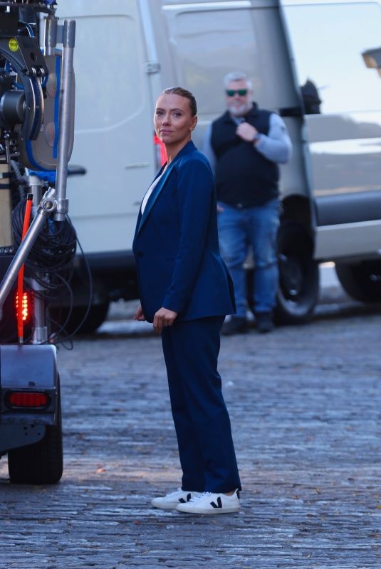 SCARLETT JOHANSSON on the Set of Jurassic World Rebirth in New York 10/19/2024