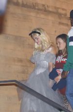 SELENA GOMEZ in Ruffled Tulle Dress and Blonde Wig Leaves Nobu in Malibu 10/26/2024