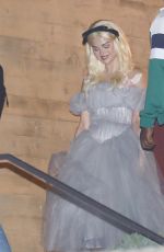 SELENA GOMEZ in Ruffled Tulle Dress and Blonde Wig Leaves Nobu in Malibu 10/26/2024