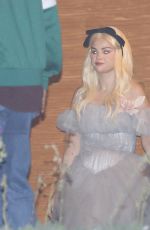 SELENA GOMEZ in Ruffled Tulle Dress and Blonde Wig Leaves Nobu in Malibu 10/26/2024